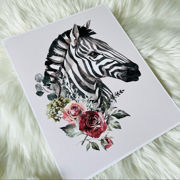 Watercolor Zebra Wall Art Poster Print UNFRAMED - Picture 16 of 17